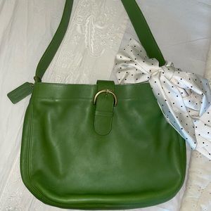 Rare vintage COACH moss fern green Kelly leather bag